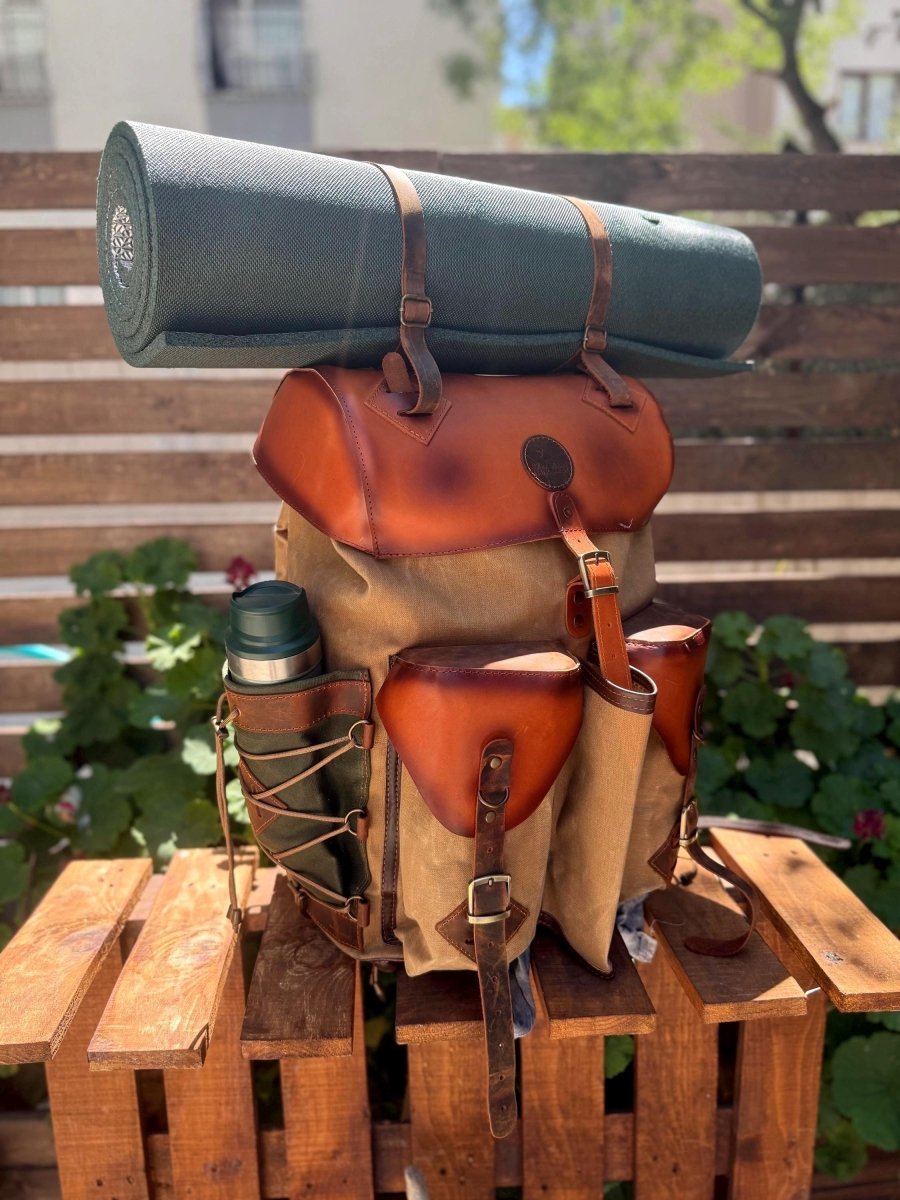 200 USD Discount | Personalized Backpack Experience | Handmade Leather & Canvas Bushcraft Rucksack | Custom Travel Pack for Him 99percenthandmade