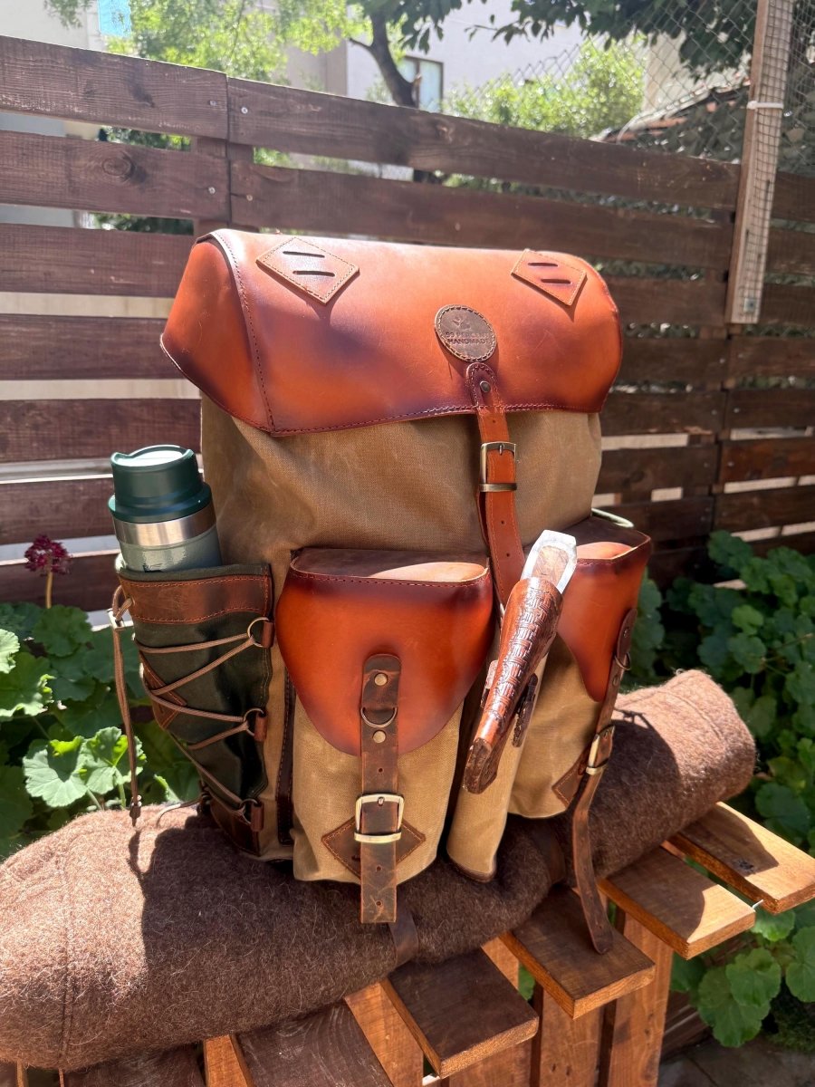 200 USD Discount | Personalized Backpack Experience | Handmade Leather & Canvas Bushcraft Rucksack | Custom Travel Pack for Him 99percenthandmade