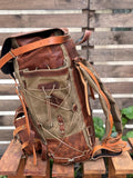 Custom Handmade Leather Canvas Laptop Backpack, Designed for Work and Travel 99percenthandmade