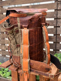 Custom Handmade Leather Canvas Laptop Backpack, Designed for Work and Travel 99percenthandmade
