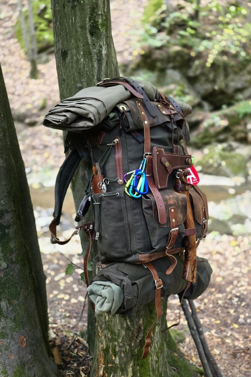 Carry Your Stories | Backpack | Black-Brown-Green-White | 30L to 80 L | Daily Use | Bushcraft, Travel, Camping, Hunting, Fishing, Hiking bag 99percenthandmade