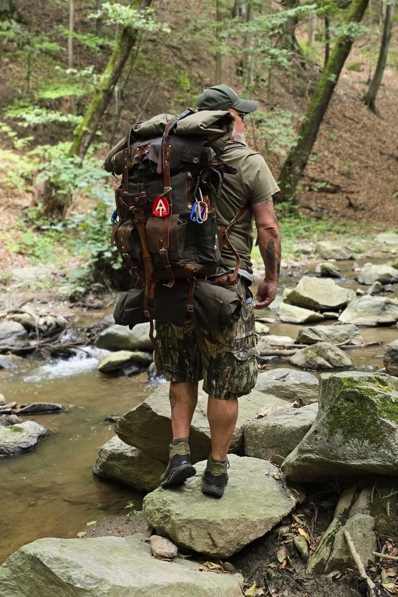 Carry Your Stories | Backpack | Black-Brown-Green-White | 30L to 80 L | Daily Use | Bushcraft, Travel, Camping, Hunting, Fishing, Hiking bag 99percenthandmade