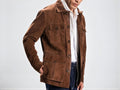 Custom Handmade Suede Leather Jacket – XS to 8XL – Brown – Bespoke Tailored Men’s Coat – Personalized Genuine Leather - 99percenthandmade - 99percenthandmade - XS Letter size - Brown - 