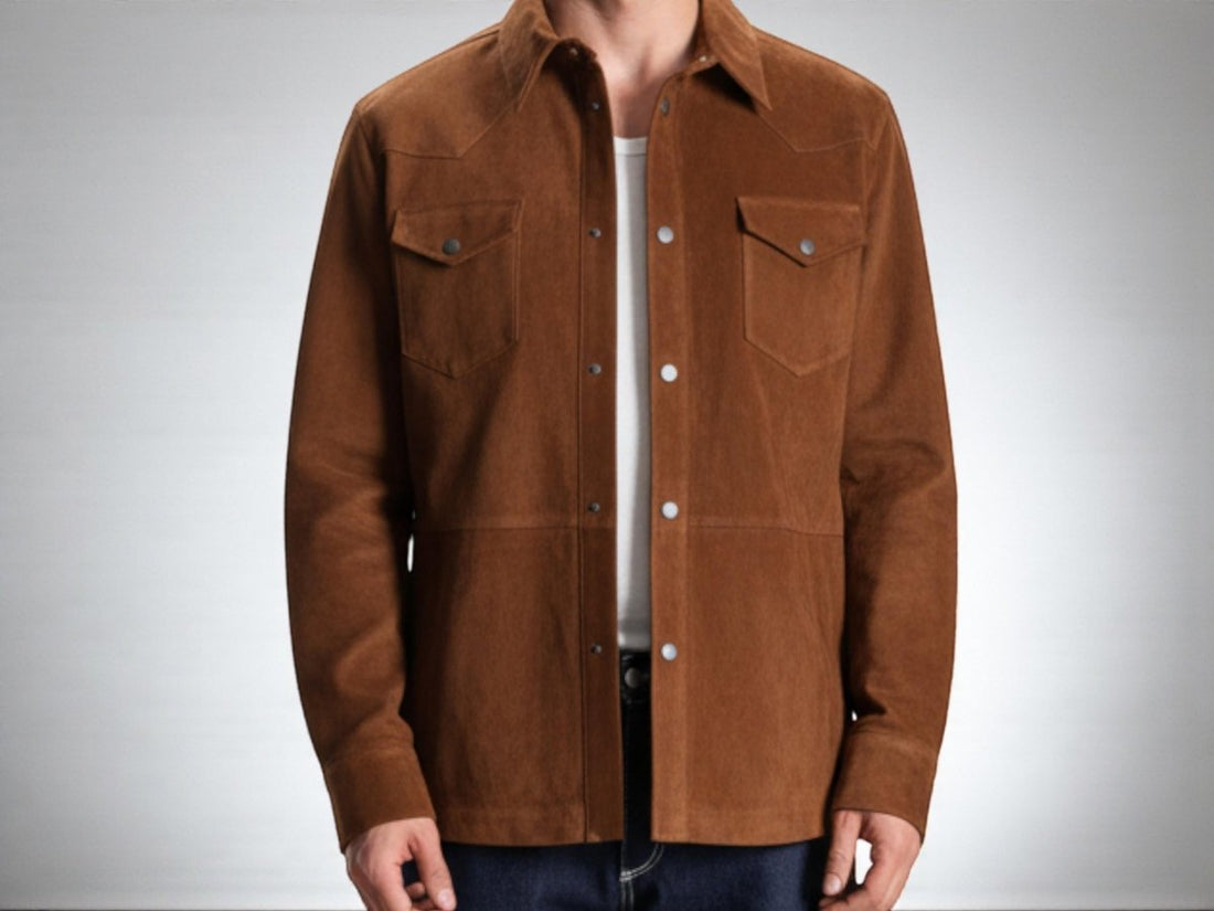 Custom Handmade Suede Leather Jacket – XS to 8XL – Brown - Green - Black – Bespoke Tailored Men’s Coat – Personalized Genuine Leather - 99percenthandmade - 99percenthandmade - XS Letter size - Brown - 