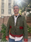 Waxed Canvas And Leather Jacket | Tailored to Your Size | Brown | Green | Leather Jacket | Canvas Jacket | Gift For Him 99percenthandmade