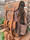 The Harmony of New and Old | 2026 Limited Edition | Handmade Leather - Canvas Backpack | Travel & Adventure Ready | 24 Hours Tested - 99percenthandmade - 99percenthandmade - 30 Liters - Green Canvas Flap - 