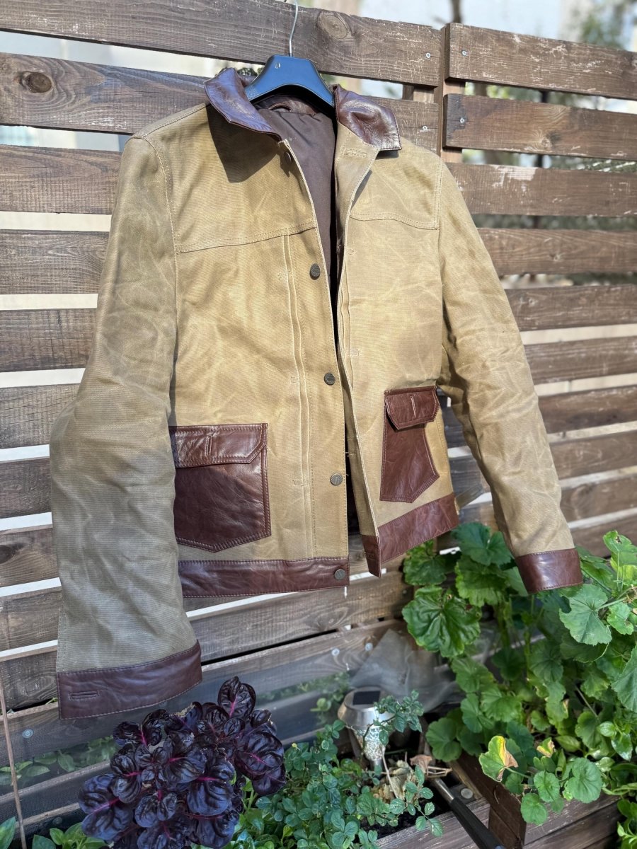 Didn’t find your Jacket? Send a photo, we’ll craft it for you. Waxed Canvas And Leather Jacket | Tailored to Your Size | Gifts For 99percenthandmade