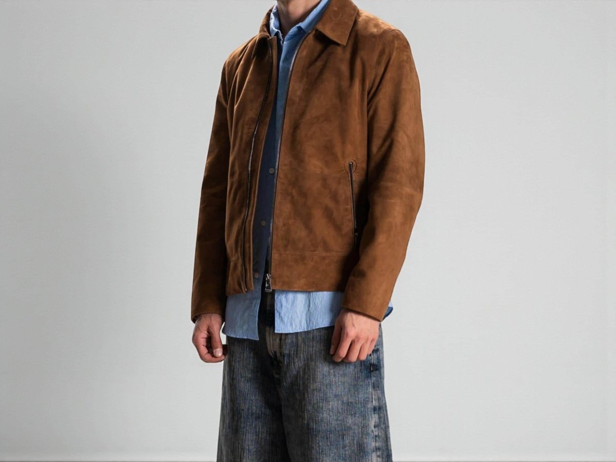 Custom Handmade Suede Leather Jacket – XS to 8XL – Brown-Green-Black – Bespoke Tailored Men’s Coat – Personalized Genuine Suede 99percenthandmade