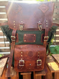 Leather Canvas Laptop Travel Backpack 45L, Handmade Carry On Business Outdoor Backpack 99percenthandmade