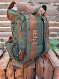 Extra large | New edition | Bushcraft Backpack with 80L to 30L Size Options, Handmade, Leather and Waxed Canvas