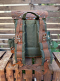 Extra large | New edition | Bushcraft Backpack with 80L to 30L Size Options, Handmade, Leather and Waxed Canvas