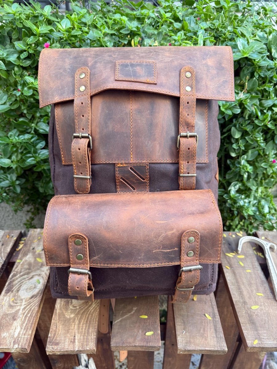 Not big enough to burden you, bold enough to be noticed | Laptop Backpack - Daypack| Leather - Canvas | Brown, Tan, Black, Blue Color, 15L - 25L. 99percenthandmade