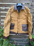 New Color | Waxed Canvas And Leather Jacket | Tailored to Your Size | Brown | Green | Leather Jacket | Canvas Jacket | Gifts For Men - 99percenthandmade - 99percenthandmade - XS Letter size - Brown - 
