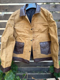 New Color | Waxed Canvas And Leather Jacket | Tailored to Your Size | Brown | Green | Leather Jacket | Canvas Jacket | Gifts For Men - 99percenthandmade - 99percenthandmade - XS Letter size - Green - 