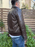 Intrecciato Handmade Leather Jacket – XS to 8XL – Any Color (Black, Brown, Blue, Green) – Personalized Bespoke Men’s Coat - 99percenthandmade - 99percenthandmade - Black - Collar intrecciato - 