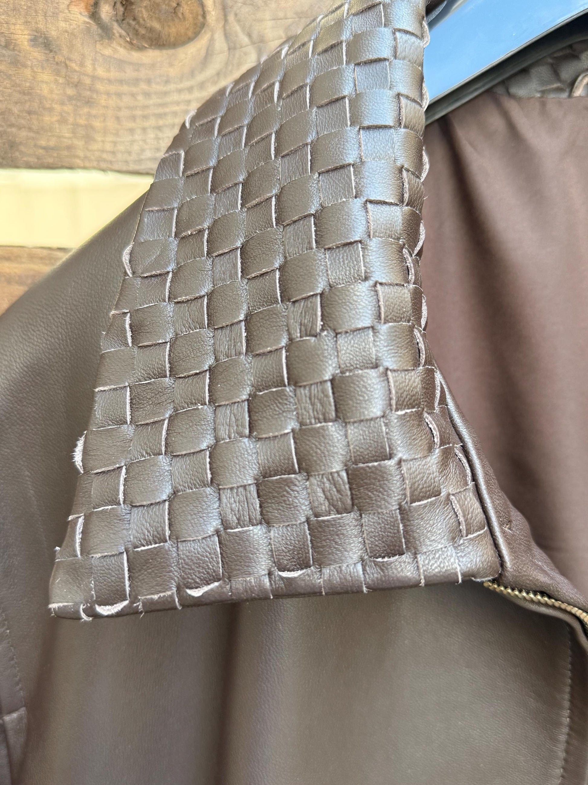 Intrecciato Custom Leather Jacket – XS to 8XL – Any Color (Black, Brown, Blue, Green) – Personalized Bespoke Men’s Coat