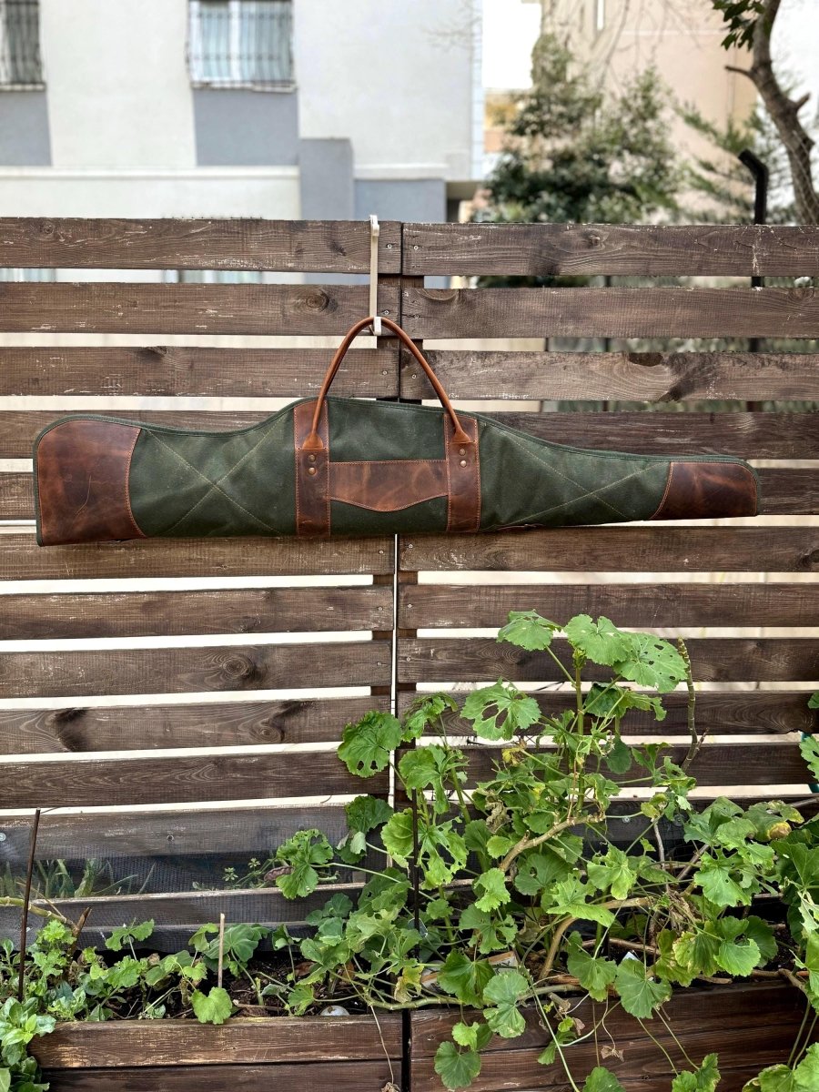 New | Green-Brown-Black | Shotgun Case | Shotgun Bag | Rifle Bag | Rifle Case | Wax Canvas | Hunting | Personalization 99percenthandmade