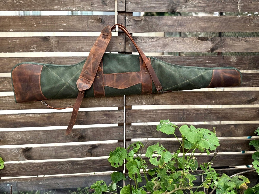 New | Green-Brown-Black | Shotgun Case | Shotgun Bag | Rifle Bag | Rifle Case | Wax Canvas | Hunting | Personalization 99percenthandmade