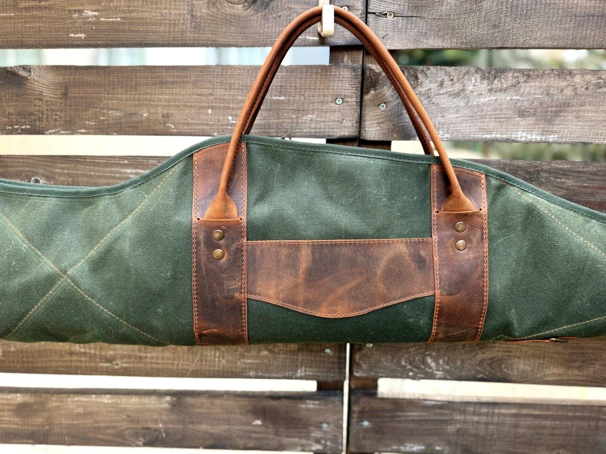 New | Green-Brown-Black | Shotgun Case | Shotgun Bag | Rifle Bag | Rifle Case | Wax Canvas | Hunting | Personalization 99percenthandmade