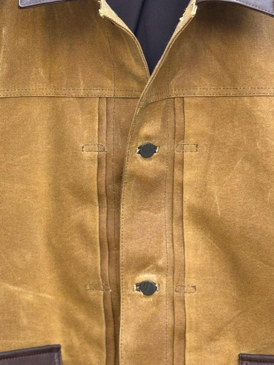 Brown Leather Waxed Canvas Jacket | Biker Jacket | Handmade Jacket | Tailored to Your Size | Black | Green | Leather Jacket | 99percenthandmade