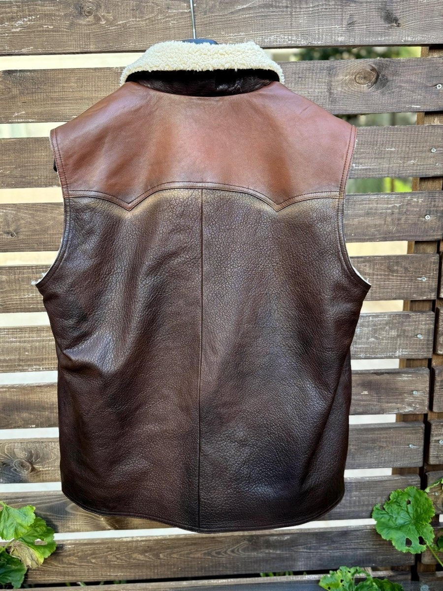 Handmade Leather 2 Color Leather Vest, Tailored to Your Size lambskin, Gift For Men 99percenthandmade