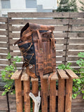 Leather Canvas Laptop Travel Backpack 45L, Handmade Carry On Business Outdoor Backpack 99percenthandmade