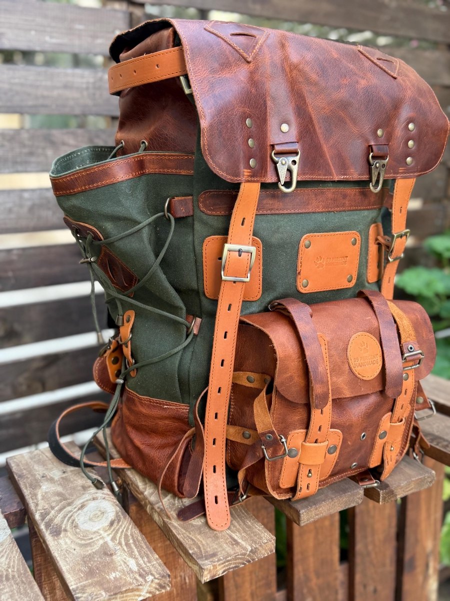 Legacy Handmade Travel & Laptop Backpack, 18L to 45L Custom Leather Canvas Bag Legacy Handmade Travel & Laptop Backpack, 18L to 45L Custom Leather Canvas Bag