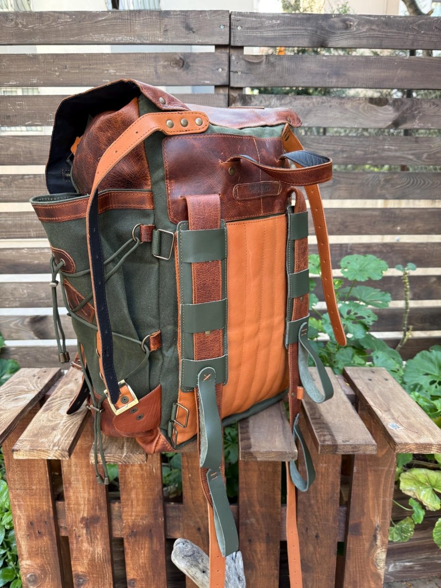 Legacy Handmade Travel & Laptop Backpack, 18L to 45L Custom Leather Canvas Bag 99percenthandmade