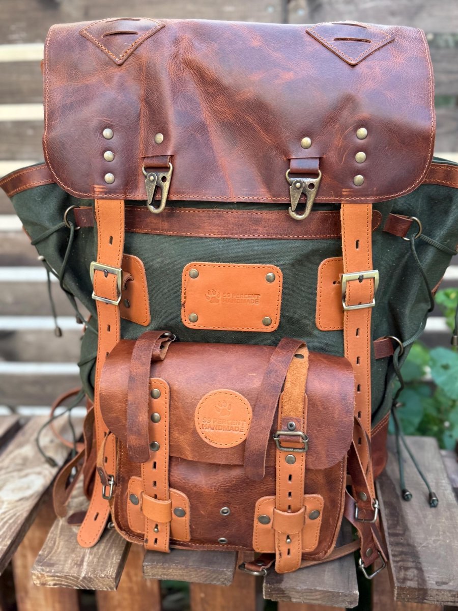 Legacy Handmade Travel & Laptop Backpack, 18L to 45L Custom Leather Canvas Bag 99percenthandmade