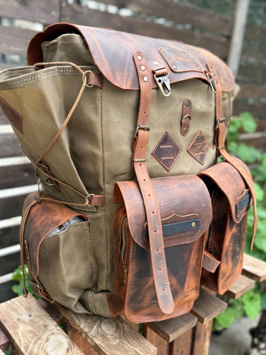 adventure utility backpack leather laptop Travel - Laptop Backpack