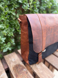 Canvas and Leather Messenger Bag, Laptop Bag 99percenthandmade