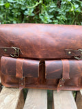 Handmade Leather Laptop Bag – Vintage Messenger Briefcase with Shoulder Strap, Fits 15-16 Inch 99percenthandmade