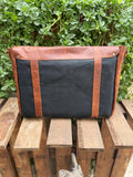Canvas and Leather Messenger Bag, Laptop Bag 99percenthandmade