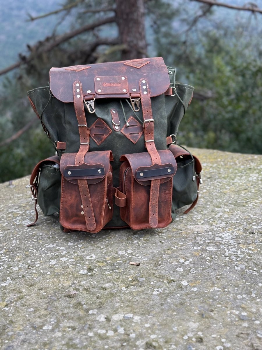 boubideal canvas and leather backpack Travel - Laptop Backpack