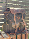 Built With Emotion | Travel backpack | Daypack | Handmade Waxed Canvas and Leather, 40L-50L Size Options