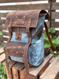 Limited Daypack, Brown,Tan,Black, Blue Color, 15L - 25L options. Laptop pocket premimum leather, Citypack, Daily use