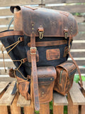 Prestige Series | Handmade Waxed Canvas Backpack | 25L-45L | Leather Backpack | Daily Use | Travel backpack - 99percenthandmade - 99percenthandmade - 20-25 L - Blue -