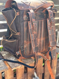 Custom Travel Backpack | Handmade Waxed Canvas and Leather, 40L-50L Size Options