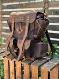 Built With Emotion | Travel backpack | Daypack | Handmade Waxed Canvas and Leather, 40L-50L Size Options