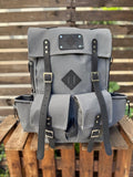 The Harmony of New and Old | 2026 Limited Edition | Handmade Leather - Canvas | New Version | Travel & Adventure Ready | 24 Hours Tested - 99percenthandmade - 99percenthandmade - 30 Liters - Grey Canvas Flap -