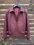 Intrecciato Custom Leather Jacket – XS to 8XL – Any Color (Black, Brown, Blue, Green, Burgundy) – Personalized Bespoke Jacket
