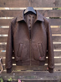 Intrecciato Custom Leather Jacket – XS to 8XL – Any Color (Black, Brown, Blue, Green, Burgundy) – Personalized Bespoke Jacket