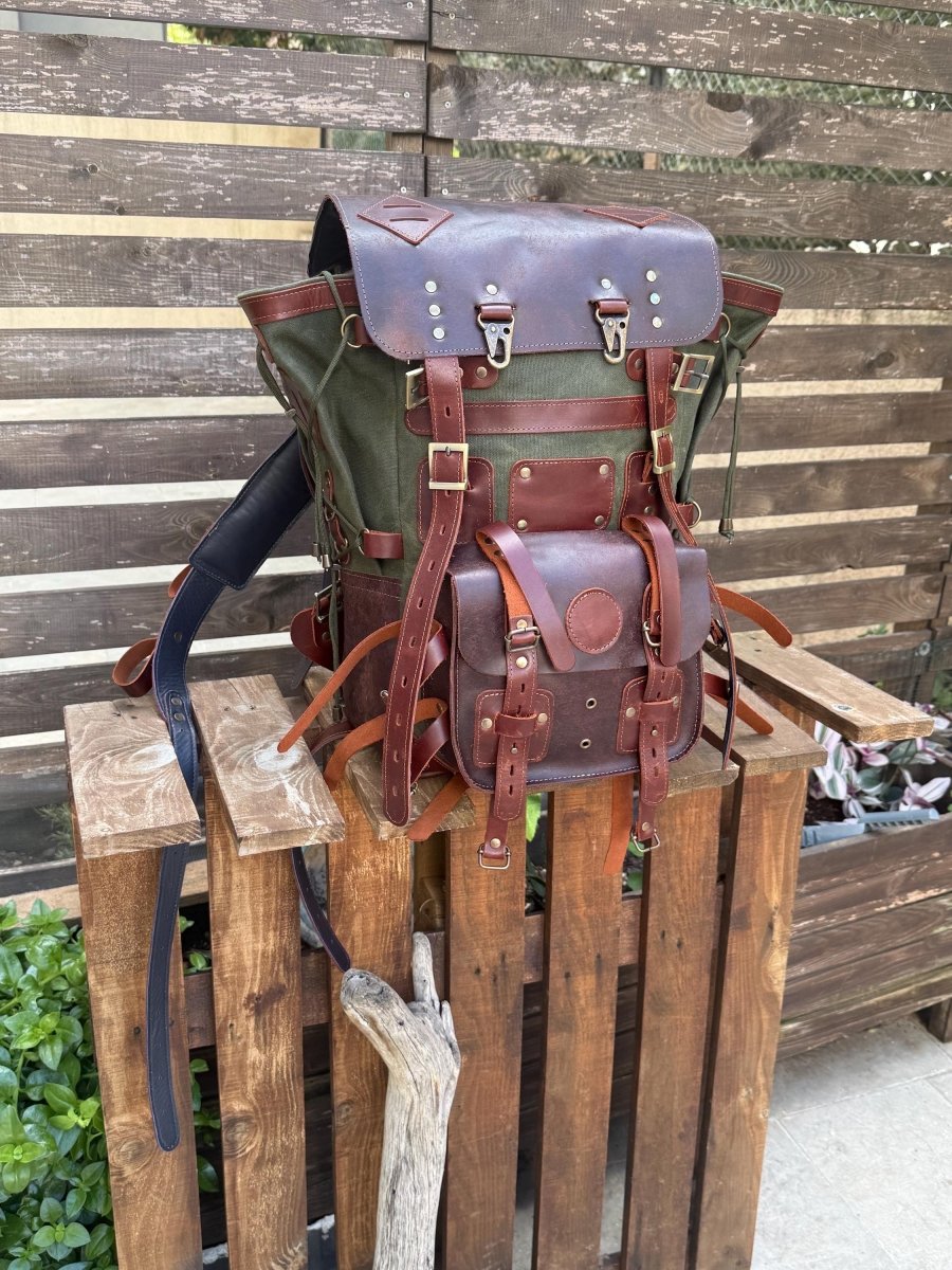 200 USD Discount | Design Awards | 25 L - 45 L | Handmade Leather, Waxed Backpack for Travel, Outdoor, Laptop, Hiking | Personalization 99percenthandmade