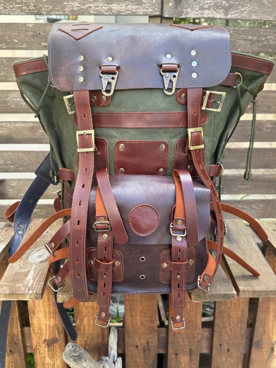 200 USD Discount | Design Awards | 25 L - 45 L | Handmade Leather, Waxed Backpack for Travel, Outdoor, Laptop, Hiking | Personalization 99percenthandmade