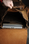 Laptop Backpack, City Backpack, Handmade Full Leather Backpack with 2 different colors  99percenthandmade   