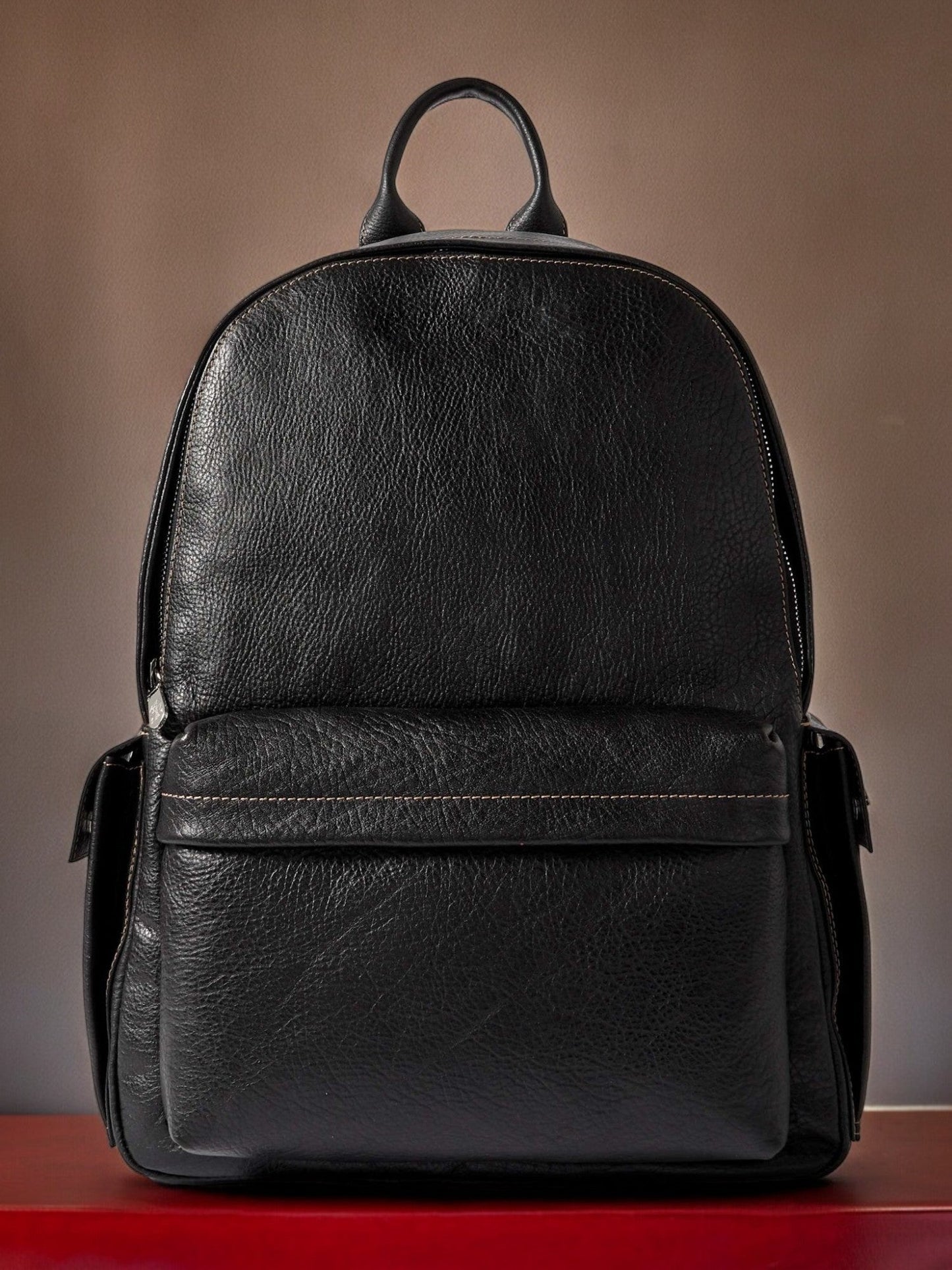 Laptop Backpack, City Backpack, Handmade Full Leather Backpack with 2 different colors  99percenthandmade Brown 35 Liter 