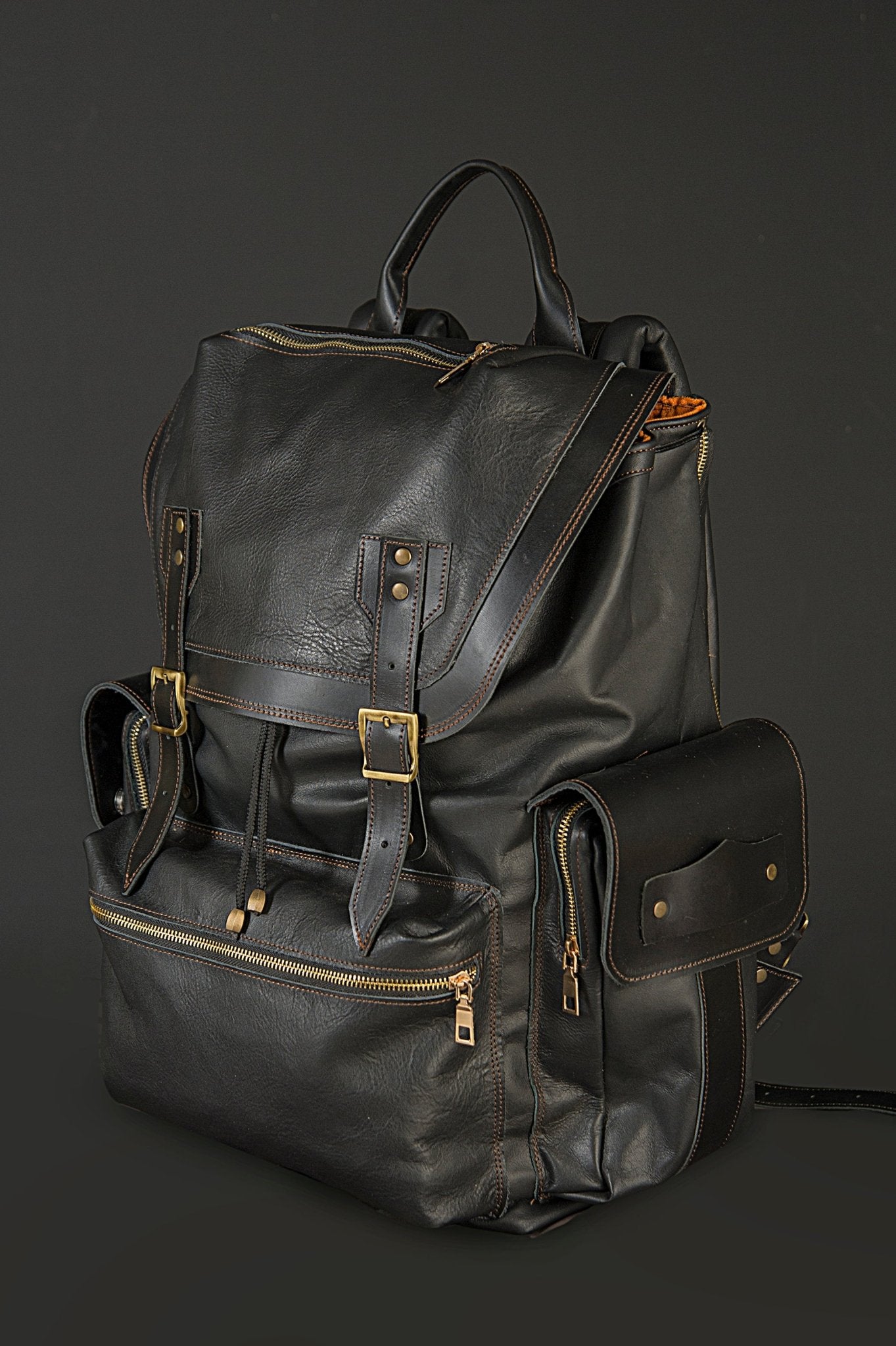 Laptop Backpack, City Backpack, Handmade Full Leather Backpack with 2 different colors  99percenthandmade   