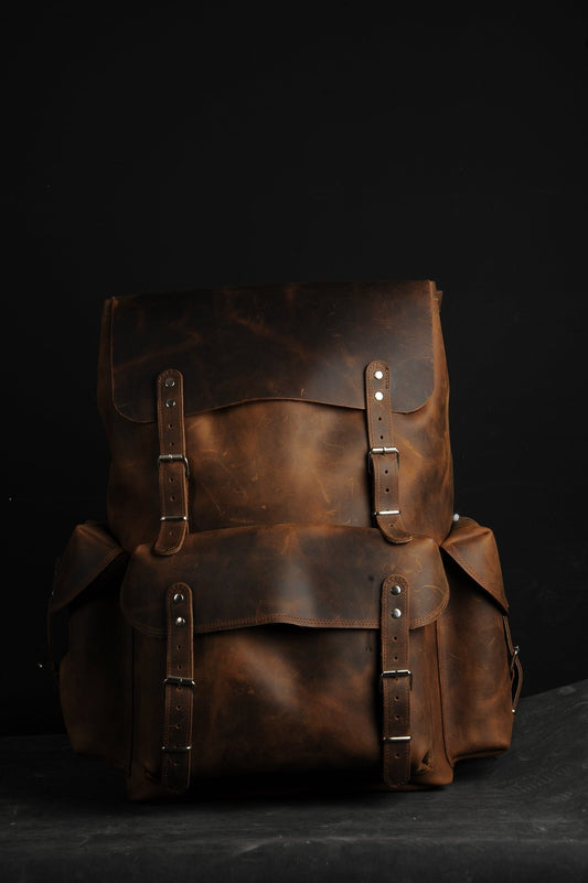 Laptop Backpack, City Backpack, Handmade Full Leather Backpack with 2 different colors  99percenthandmade   