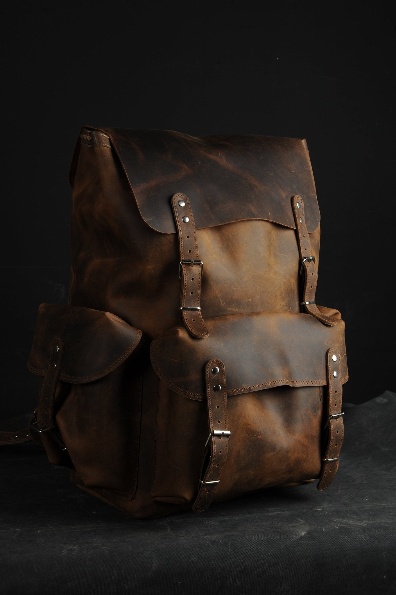 Laptop Backpack, City Backpack, Handmade Full Leather Backpack with 2 different colors  99percenthandmade   