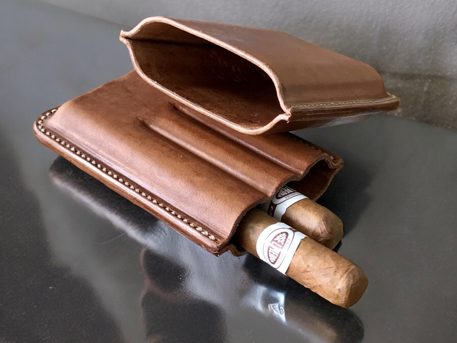 Leather Cigar Case  99percenthandmade   